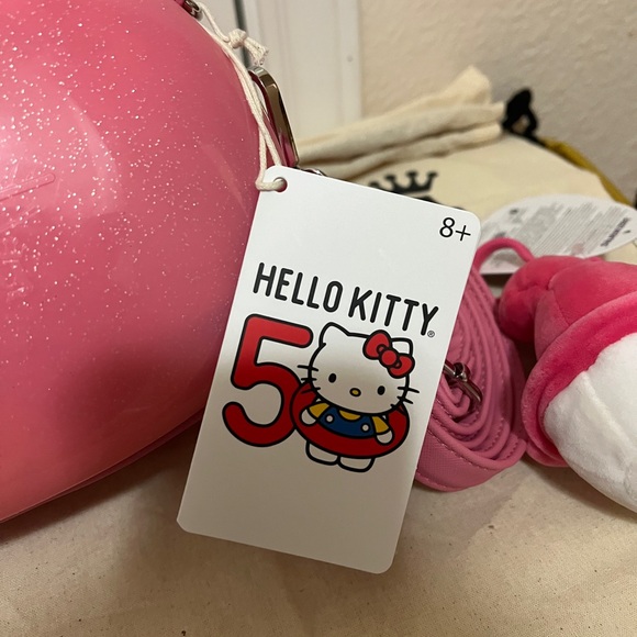 Loungefly Exclusive Hello Kitty 50th Anniversary Glitter Figural Crossbody Bag - Picture 2 of 10